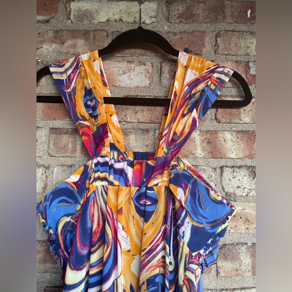 Line & Dot Silk Maxi Grecian Drape Dress🖤 - Picture 3 of 11